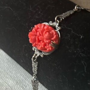 Antique Sterling Floral Bracelet